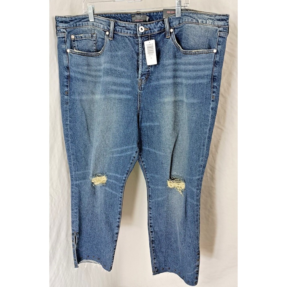 Torrid High Rise Straight Cropped Jeans Size 22S NEW NWT Button Fly